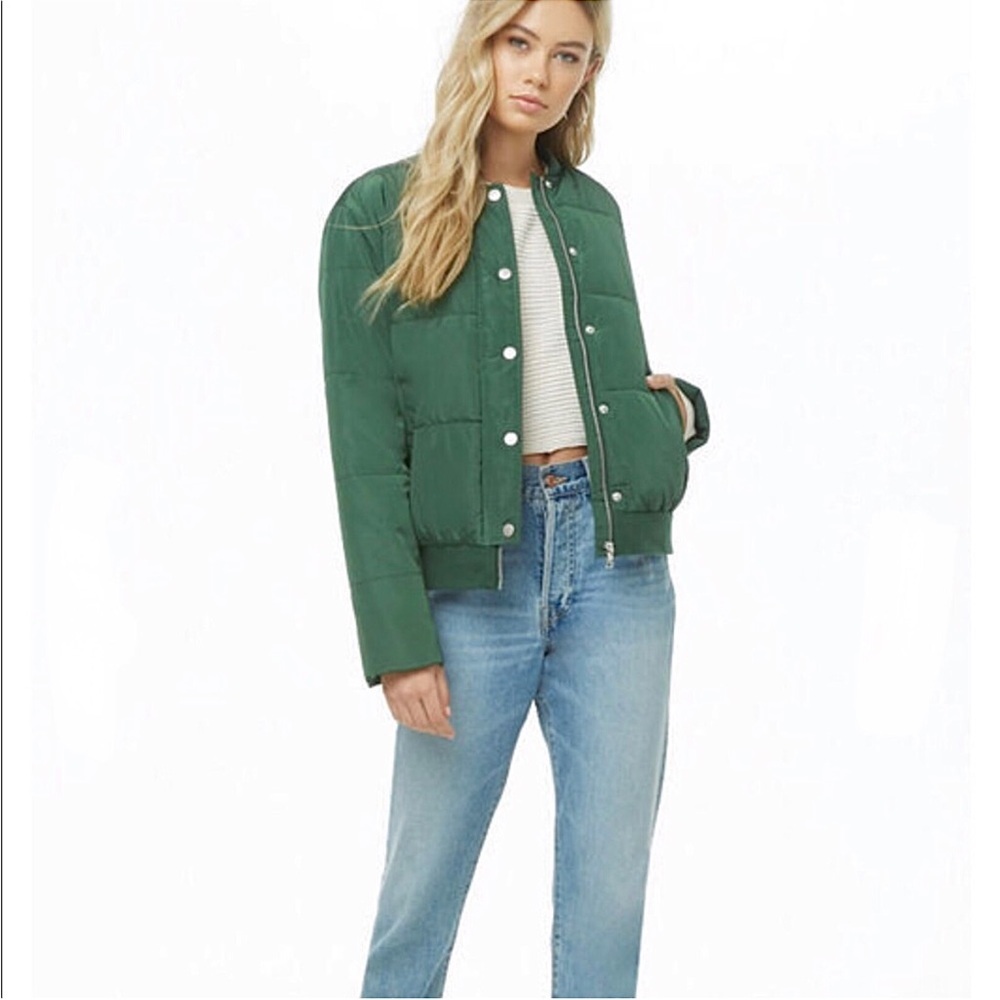 Forever 21 Puffy Bomber Jacket